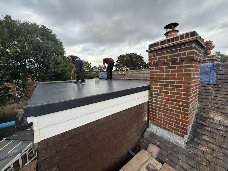 Completed flat roof installation by AL Roofing & Sons Ltd